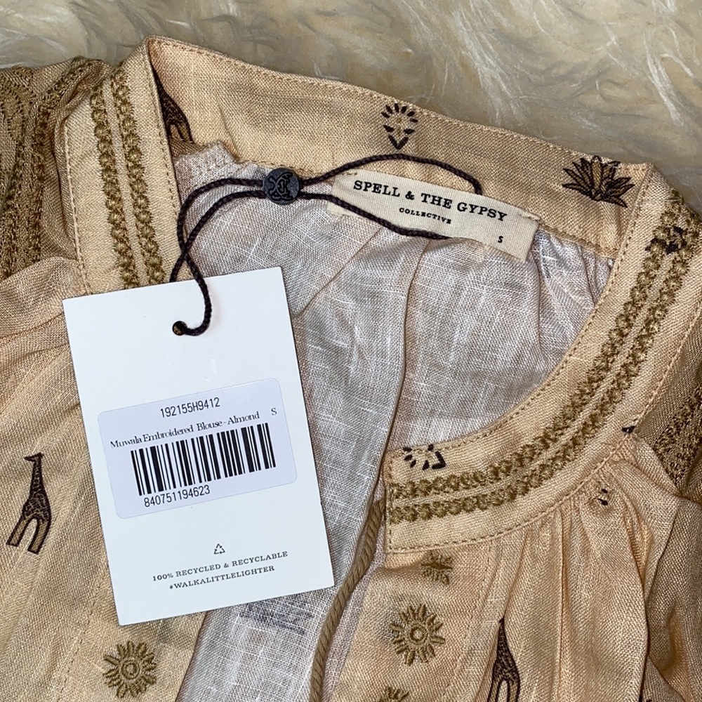 •SPELL• MUWALA Embroidered Blouse {almond} - Picture 7 of 10